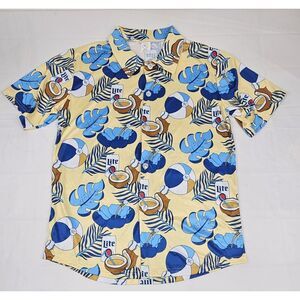 Kansas City Royals x Miller Lite Button Up Shirt Mens M & XL. Hawaiian Palm Tree